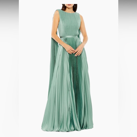Mac Duggal Dresses & Skirts - Mac Duggal Pleated Charmeuse Cape A-Line Gown